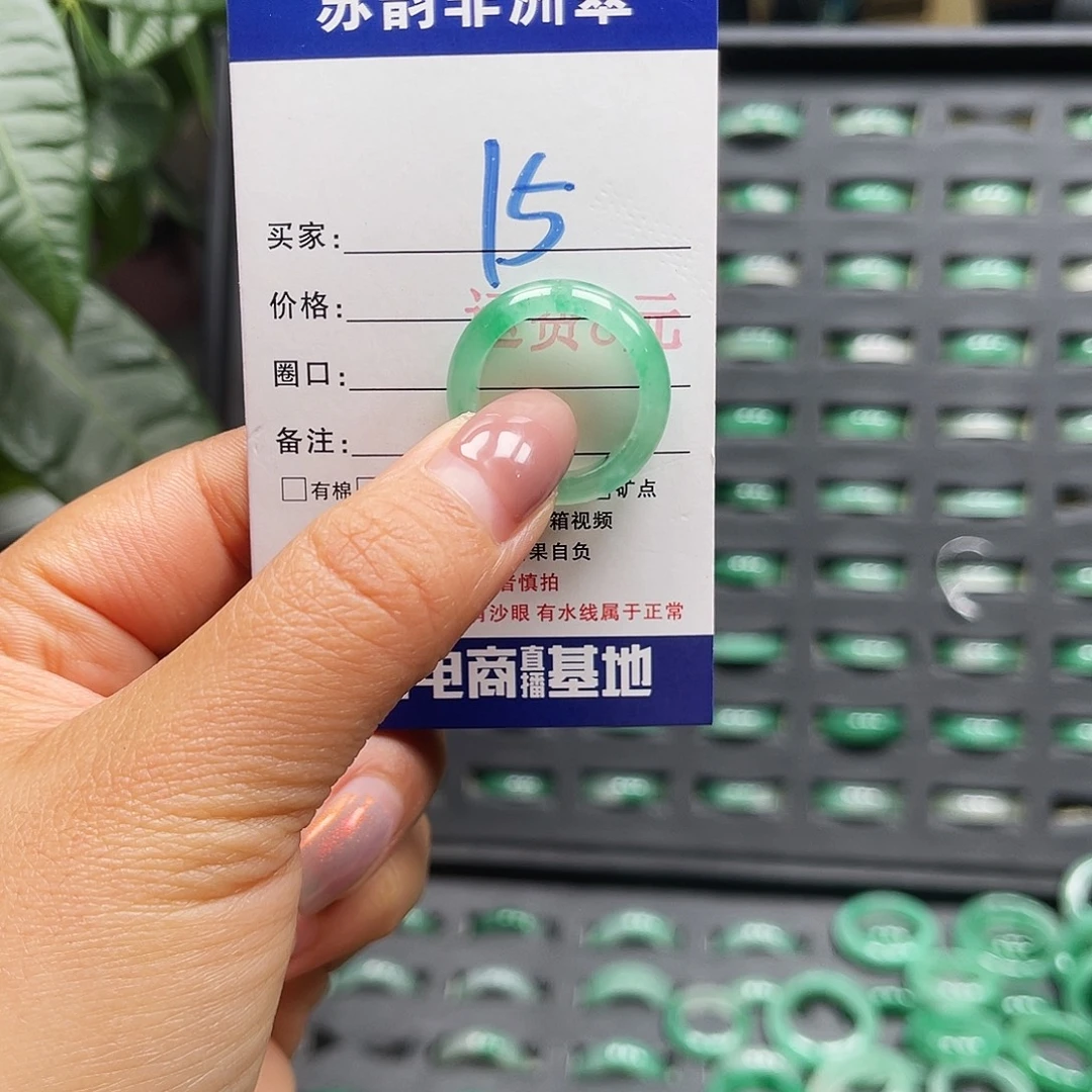 石英质玉（非洲翠）未镶嵌戒圈