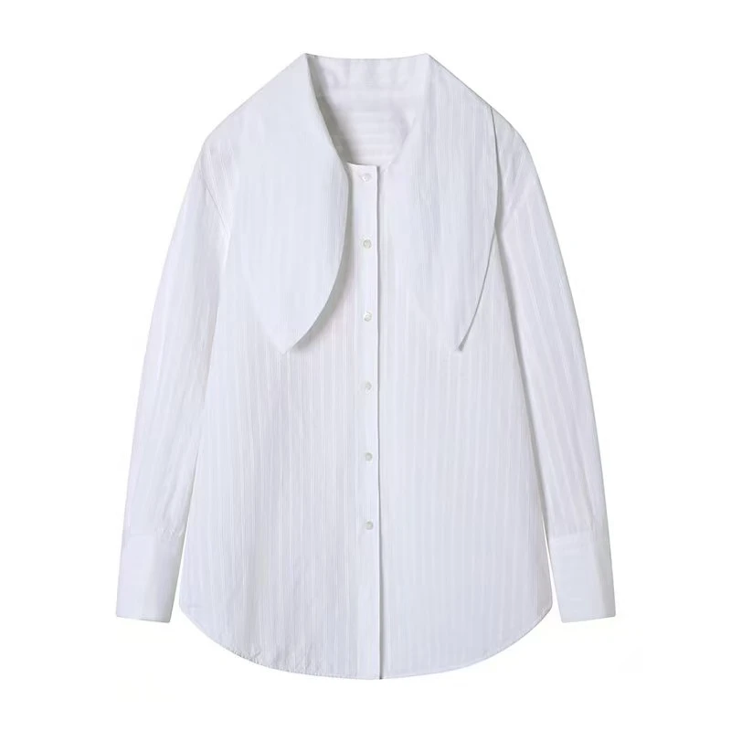 99.时尚气质法式翻领气质减龄长袖衬衫