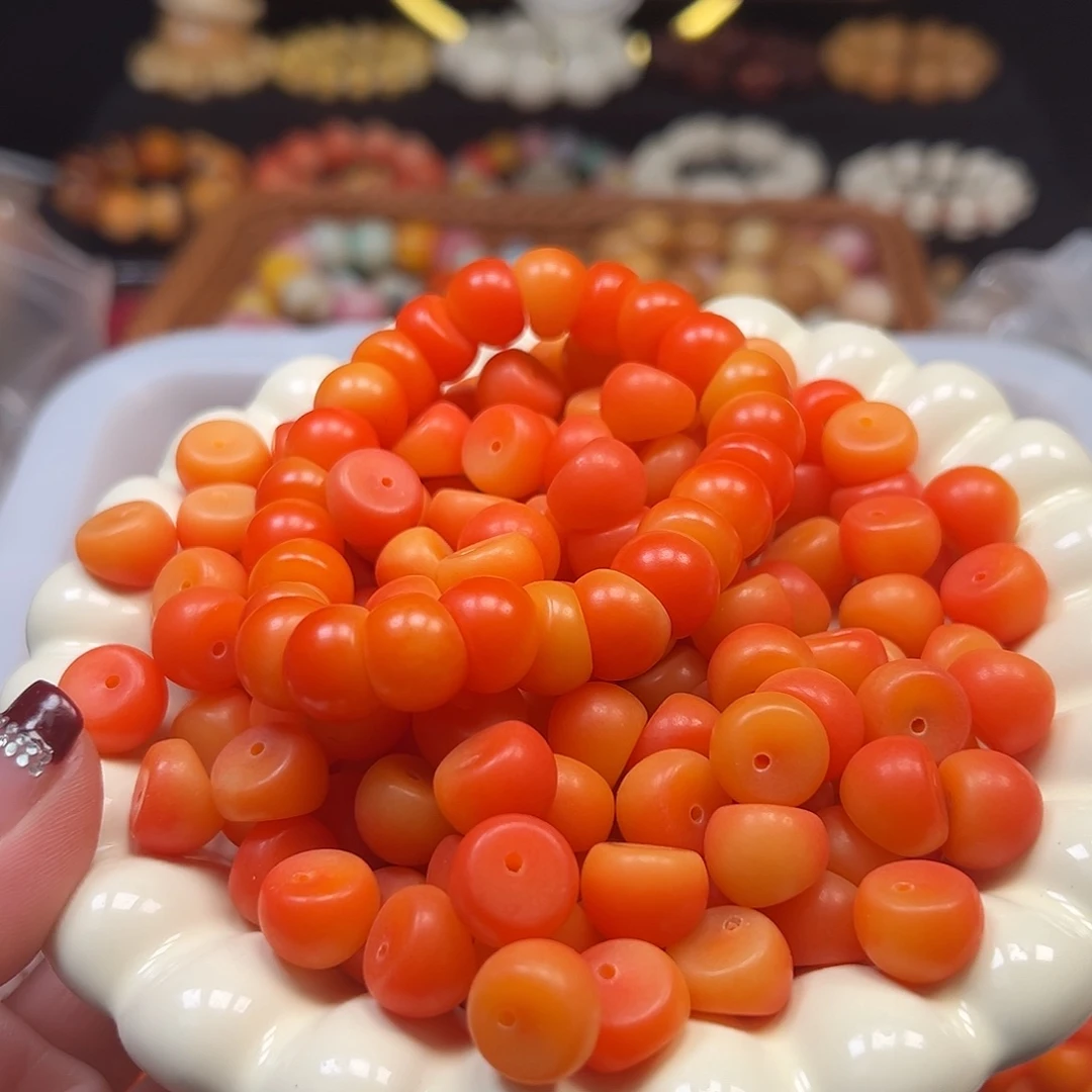 菩提根/象牙果手串卡14晚霞橘山竹500颗