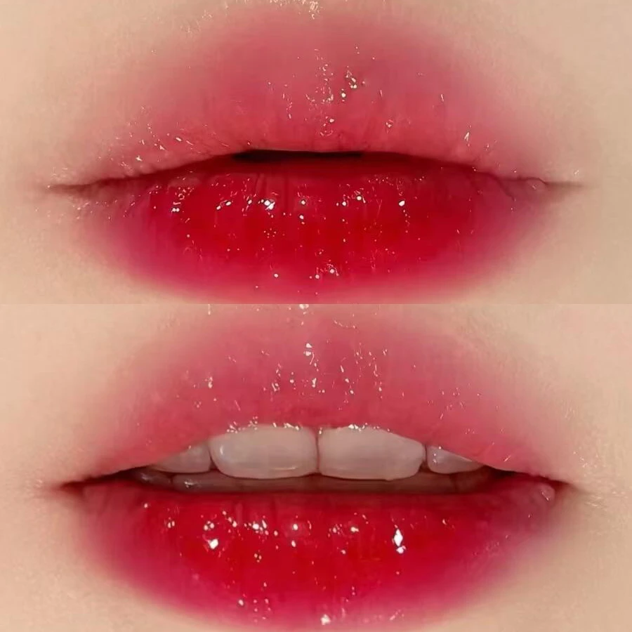 破碎感！镜面唇釉水光显白素颜纯欲口红嘟嘟唇正红色唇彩韩系口红