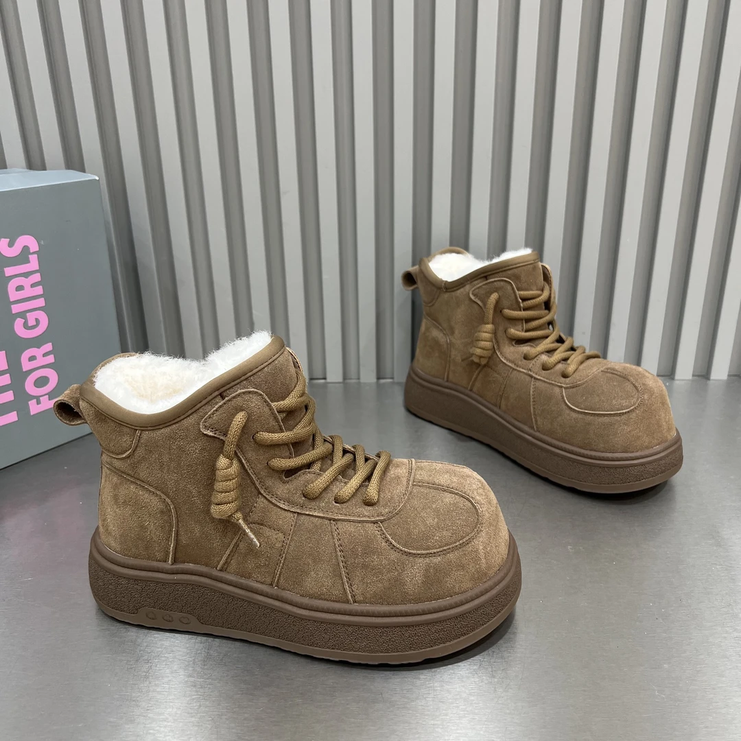 潘潘大码女鞋40-43码加棉保暖短靴6819-2