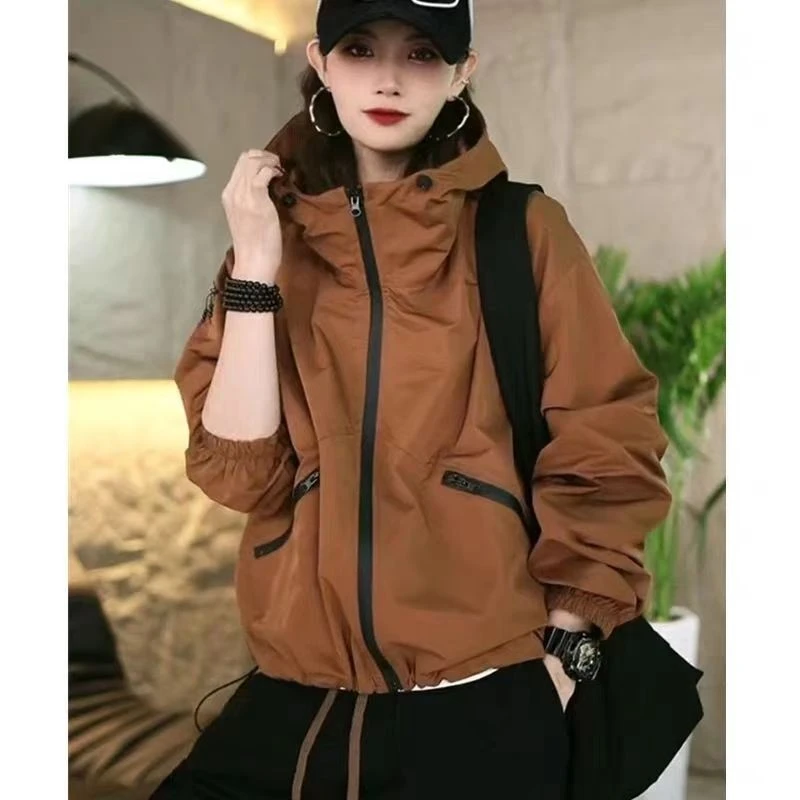 夹棉加厚美式运动冲锋衣外套女冬季2025新款今年流行工装风衣夹克