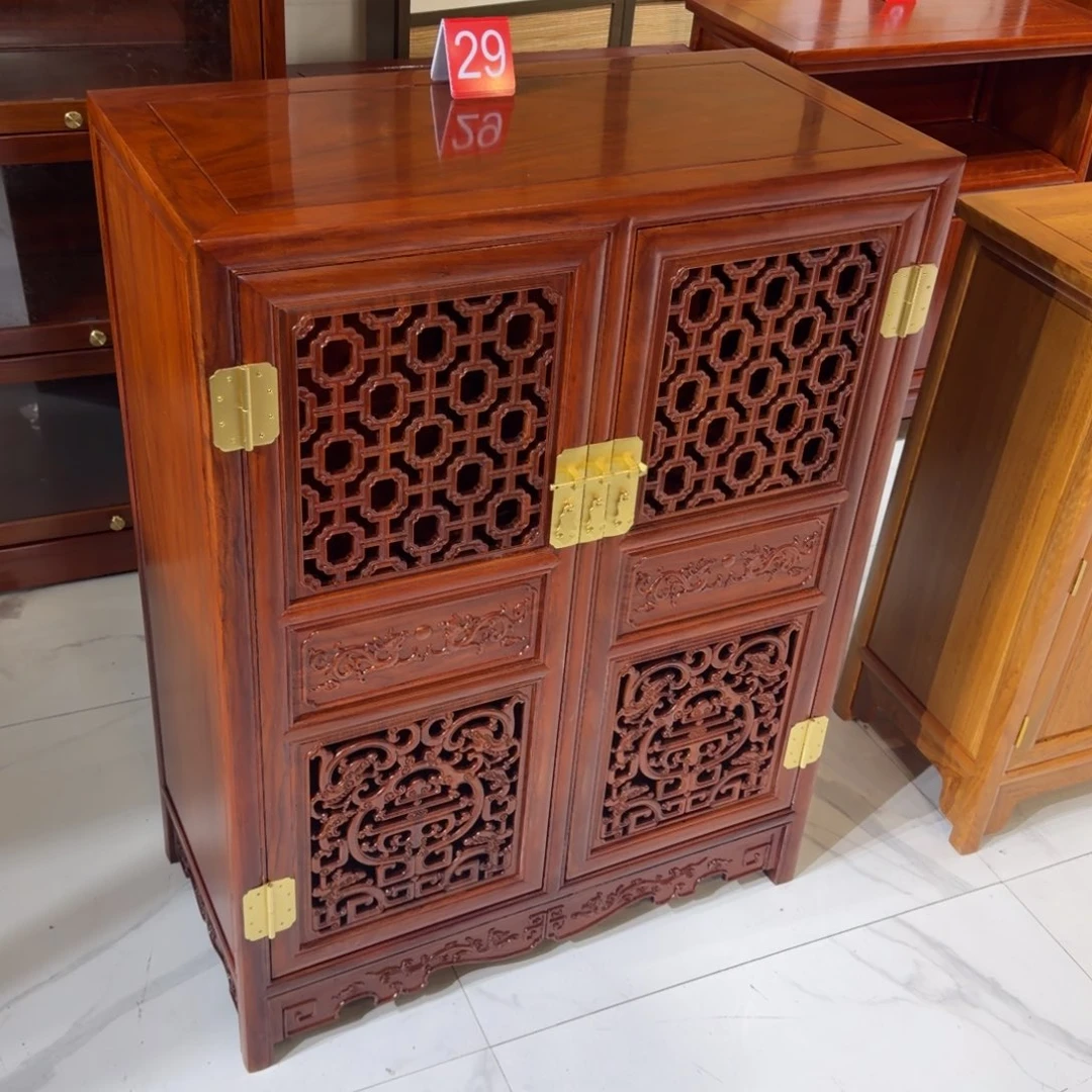 花梨木类成套家具刚果花梨，80乘40高106龙阁柜