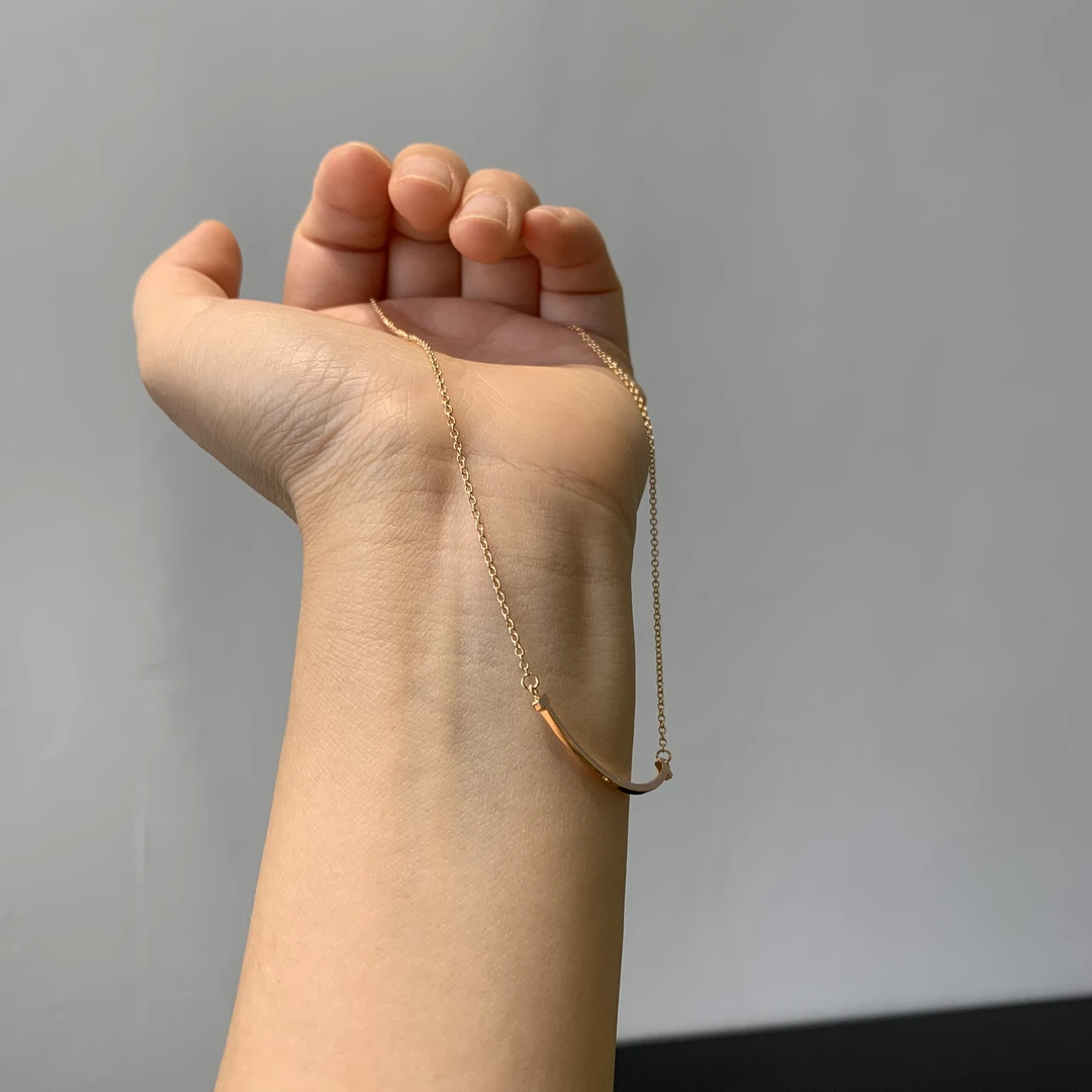 铜合金项链 【柳条儿】微笑项链 锁骨链ins 风百搭高级经典