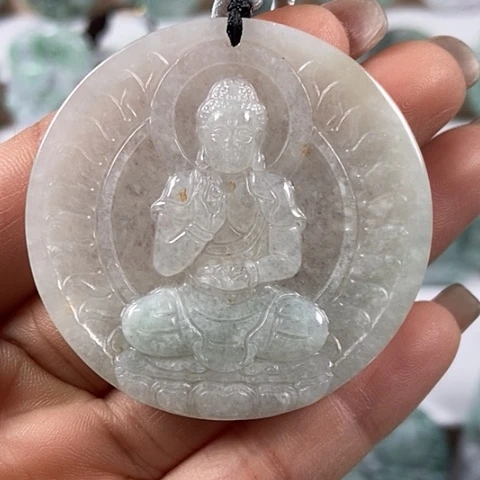 翡翠颈饰未镶嵌阿尼陀佛福利有棉线福利