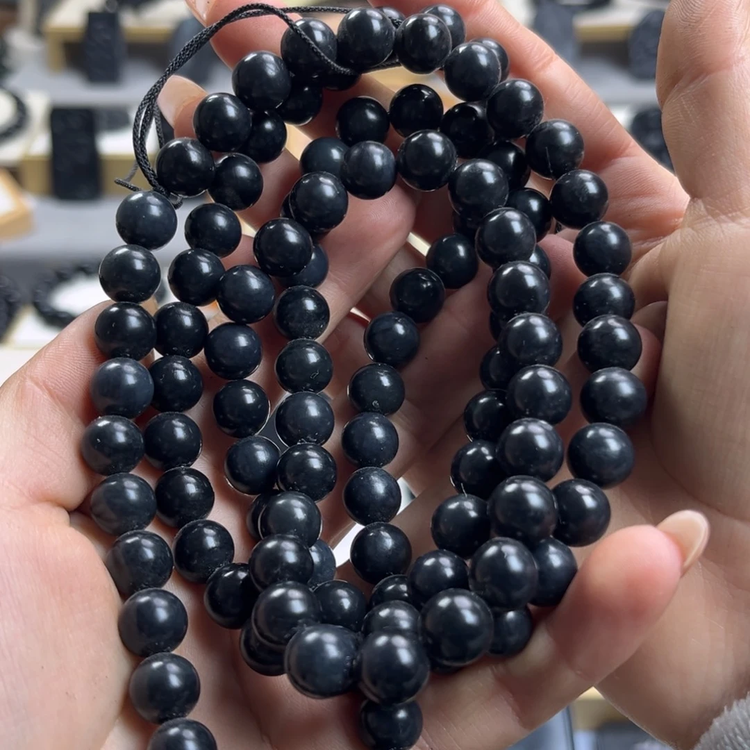 风***方和田玉（墨玉）未镶嵌颈饰卡10项链108