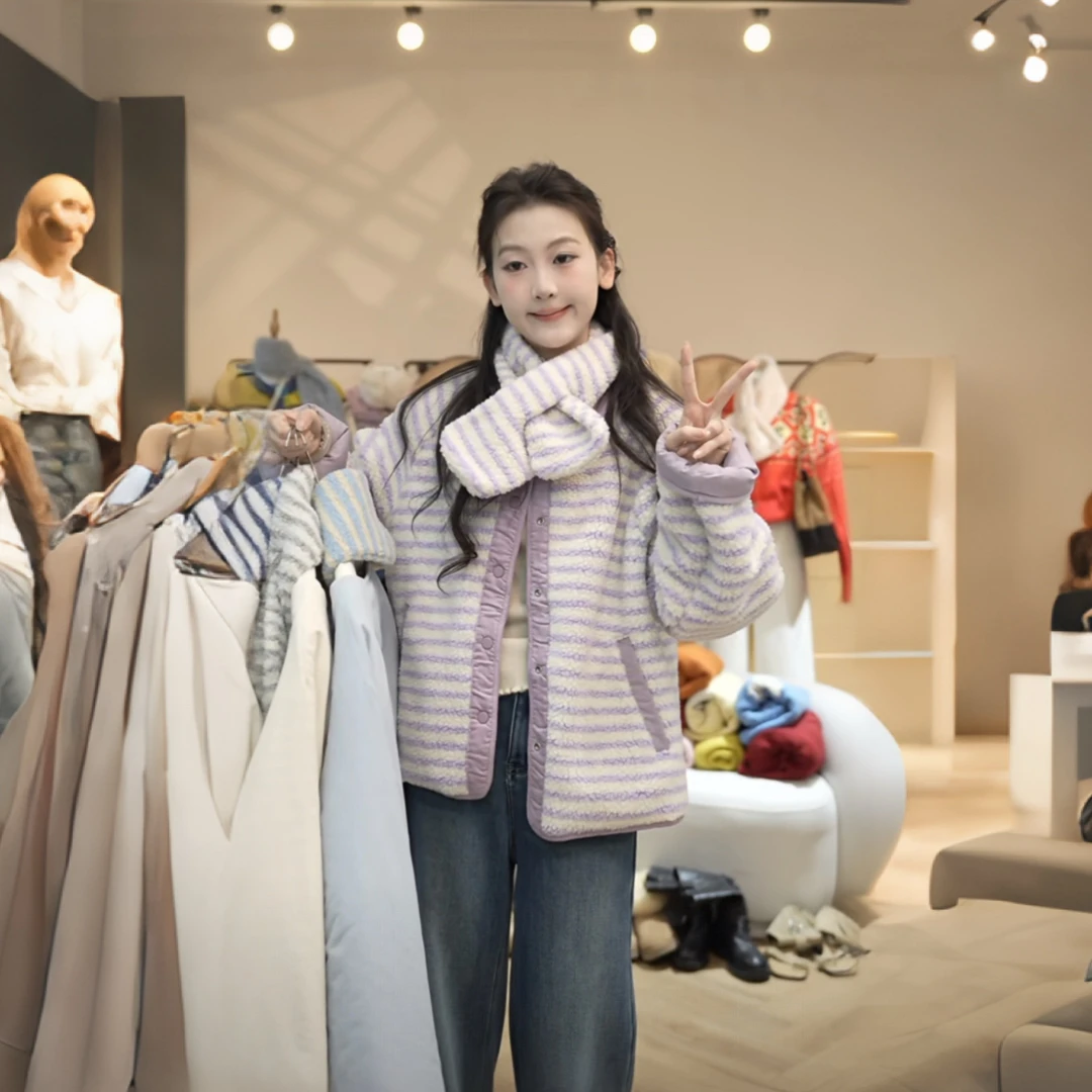 闵笑一【甜梦慕斯】双面新款温柔显瘦气质设计感休闲外套上衣