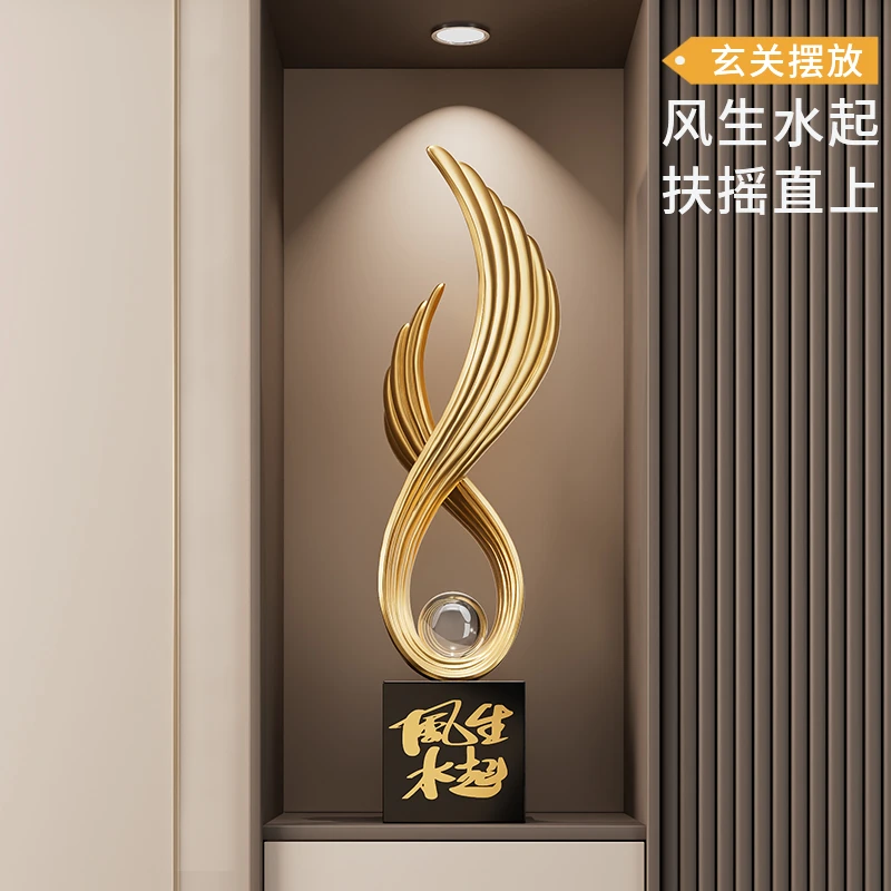 风生水起玄关装饰摆件轻奢客厅招财电视柜酒柜壁龛装饰品