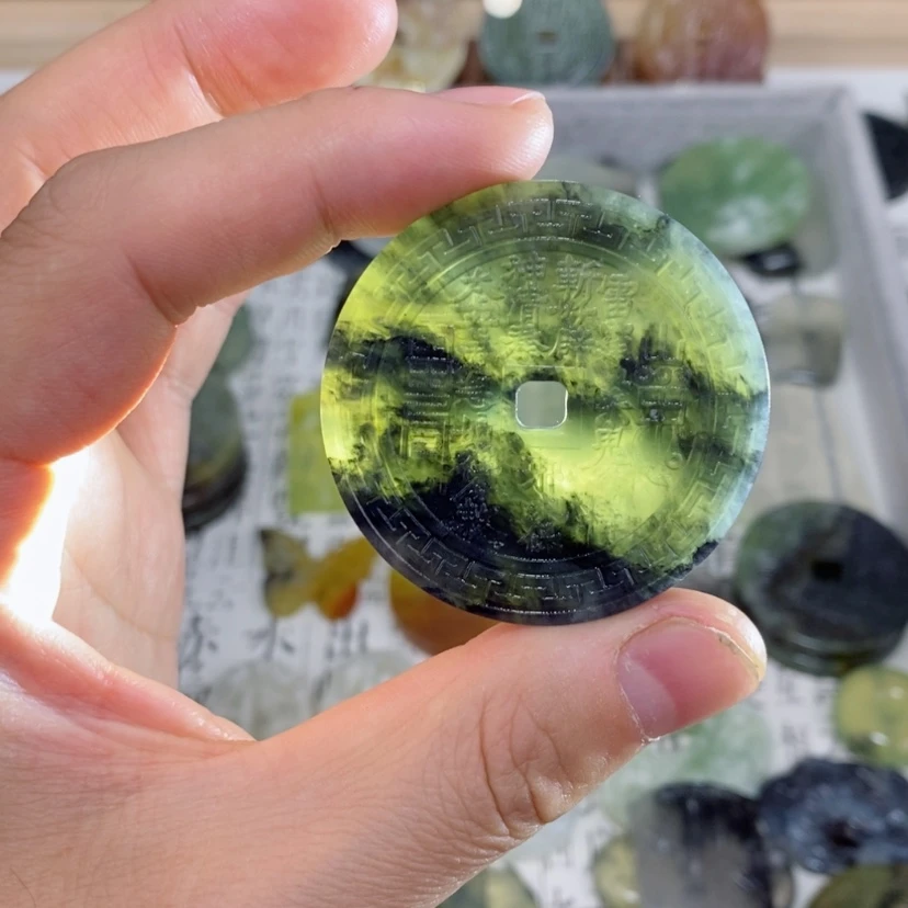 【闪购商品】岫玉未镶嵌颈饰岫玉山鬼花钱吊坠