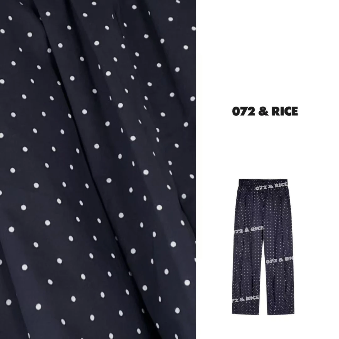 072 & RICE【点点裤】100纯棉 夏季休闲橡筋腰九分裤 Z-32NW056