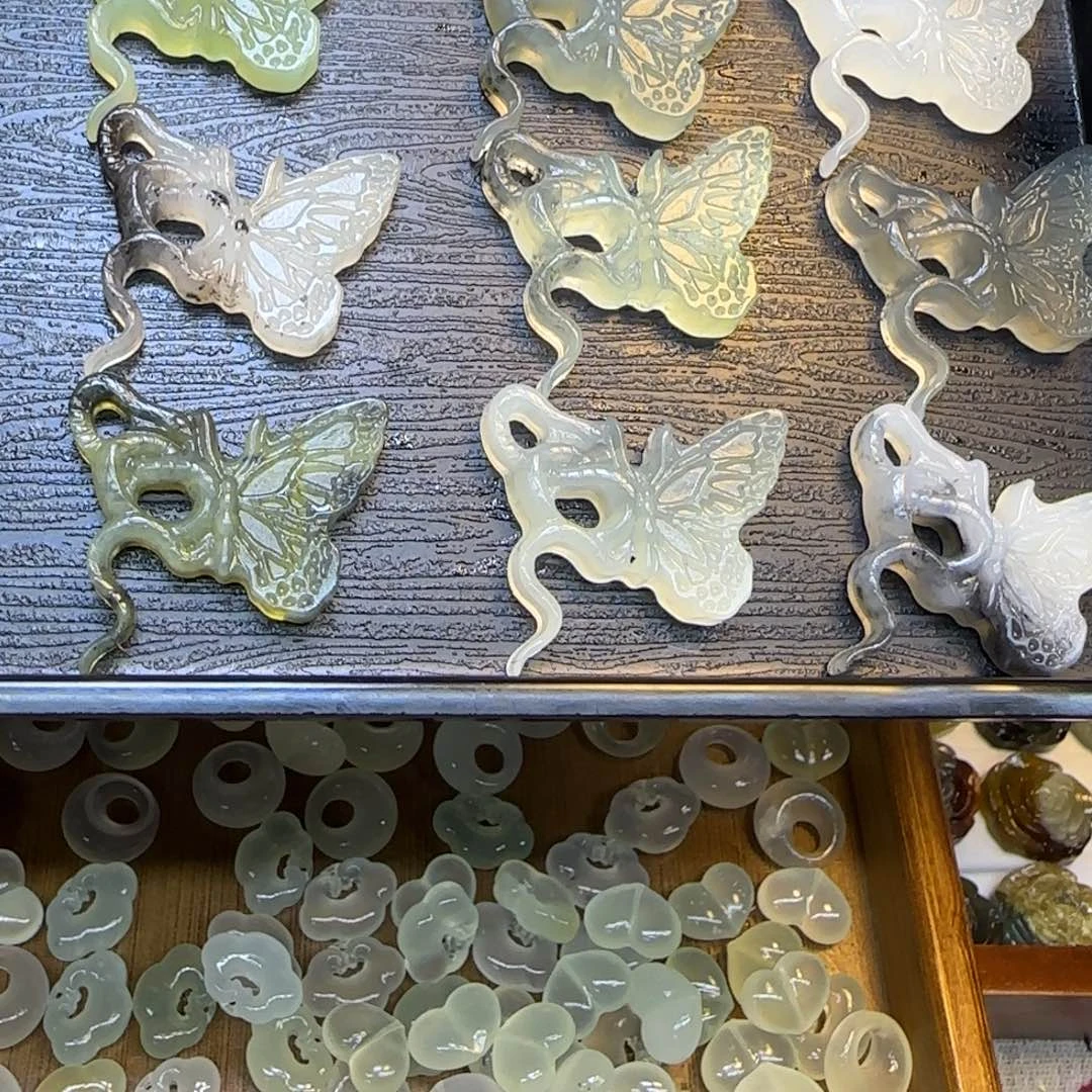 蛇纹石玉未镶嵌岫玉挂件吊坠diy