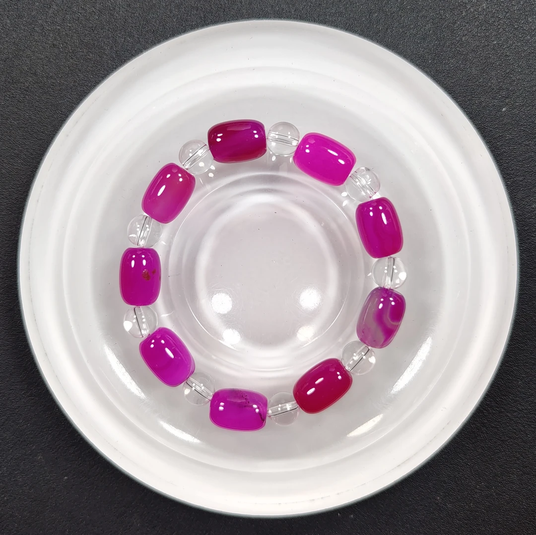 粉色10mm桶珠手串发一条I49