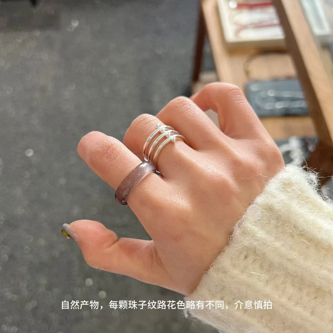 非金属亚克力戒指 JUJU【水冰月】百搭高级感戒指