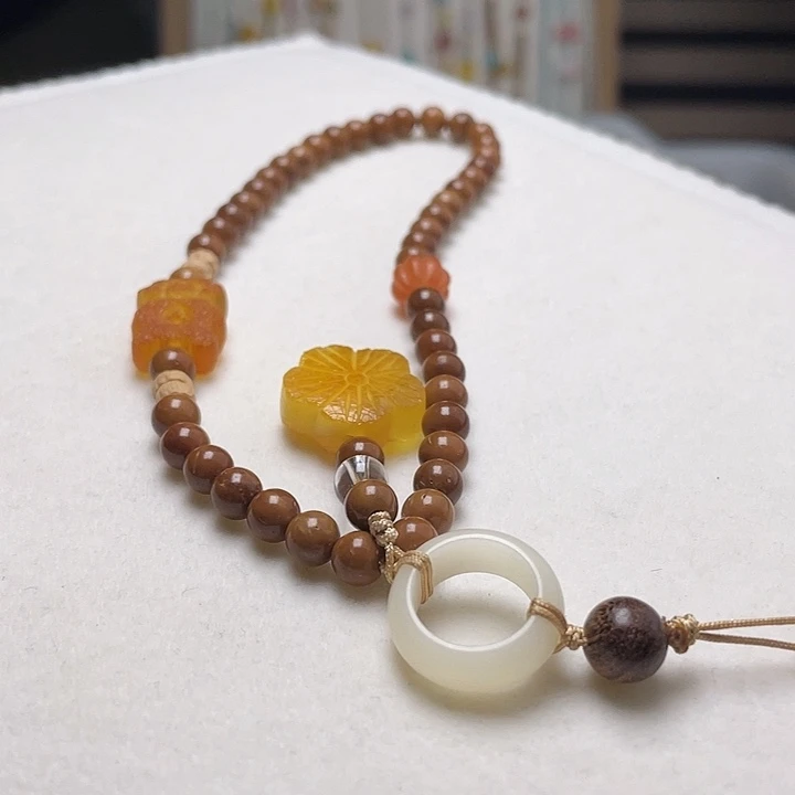 蜜蜡未镶嵌裸石蜜蜡手机链