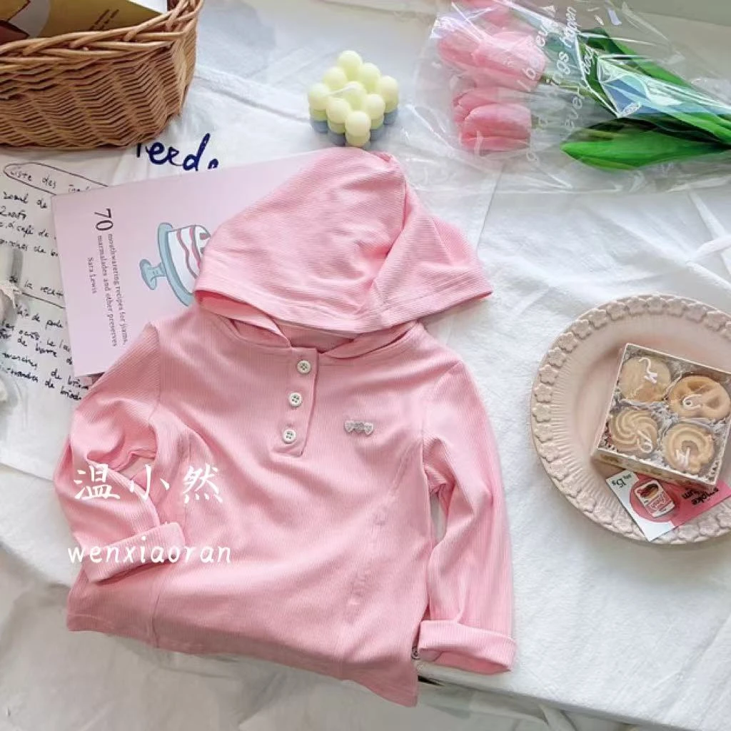 连帽春秋V领耐磨长袖女百搭T恤polo春款洋气小