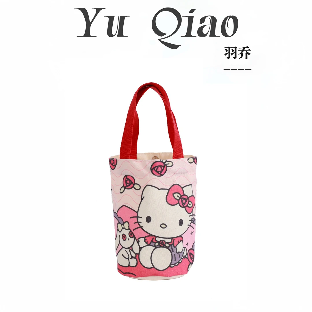 水桶手提韩风少女心妈咪便当袋上班小拎包童趣涂鸦帆布包礼品包袋