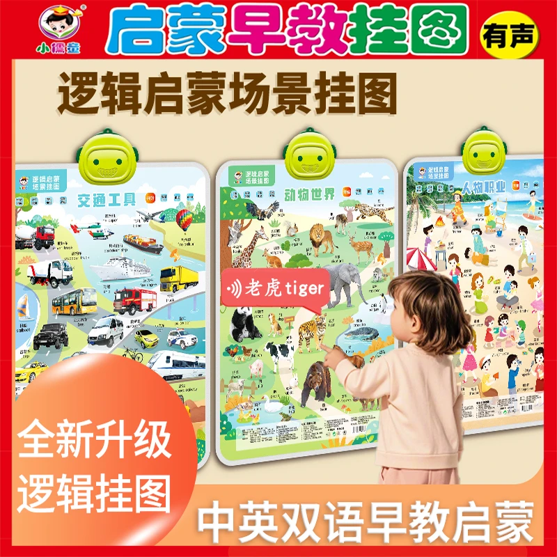 早教认知启蒙发声挂图地图婴幼儿童点读学习机挂画识物拼音识字