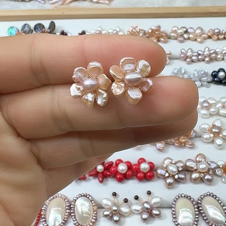 淡水珍珠耳饰银S925镶嵌