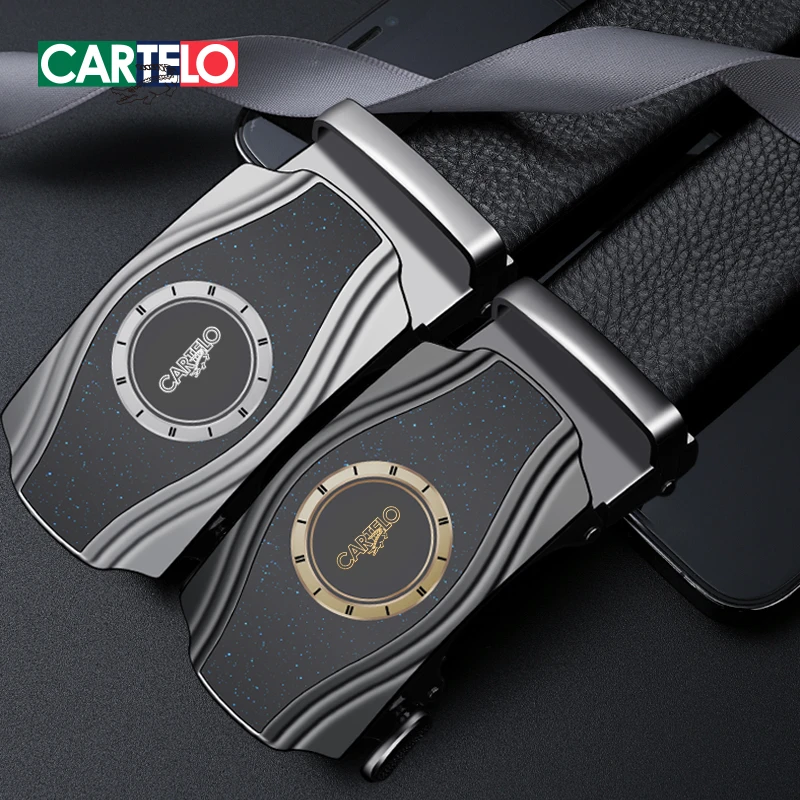 CARTELO/卡帝乐鳄鱼皮带男款自动扣中青年商务休闲正品男士裤腰带