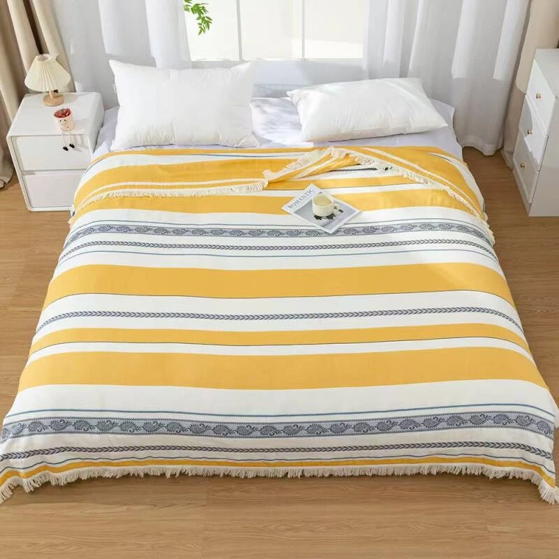 简约腰果花210*230棉流苏床盖高端经典品质高