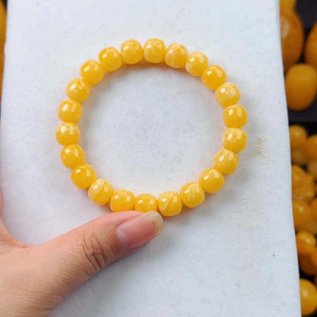 未镶嵌颈饰蜜蜡橘白花虎皮同料10