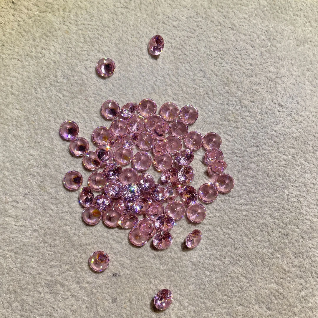 【高碳】九心一花美甲锆石饰品钻尖底超闪流行爆闪粉色彩色紫色