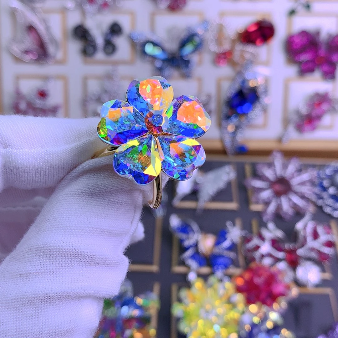 铜仿水晶施华洛水晶丝巾扣