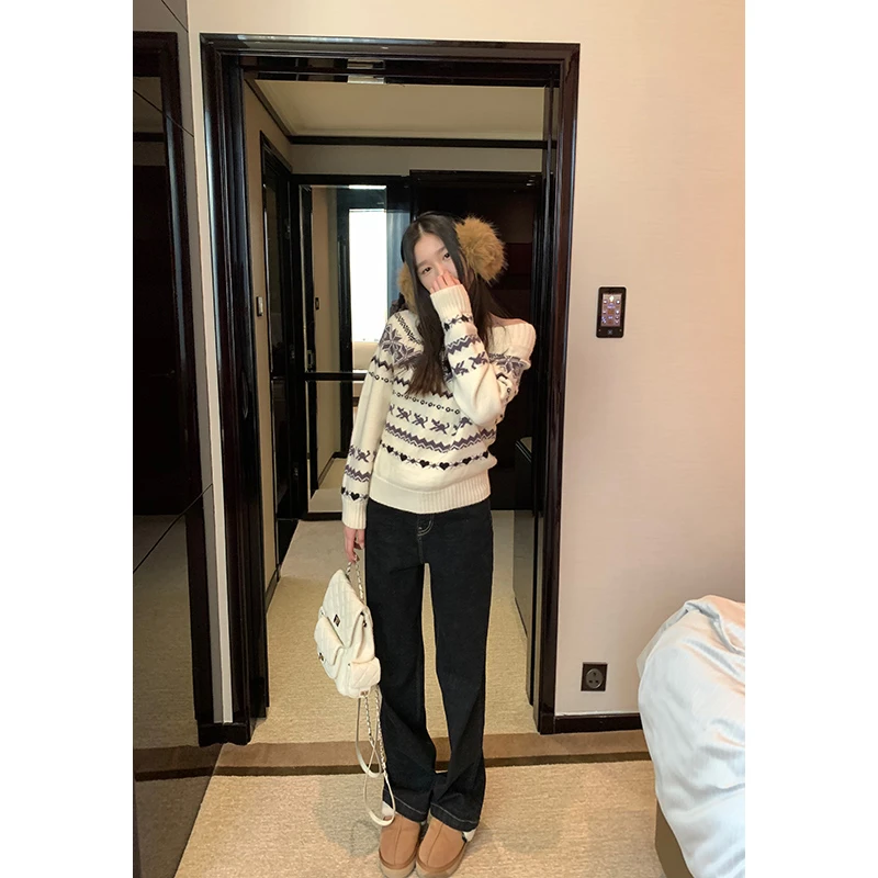 王少女的店 黑色直筒显瘦牛仔裤秋冬季复古百搭休闲裤 H29312S44