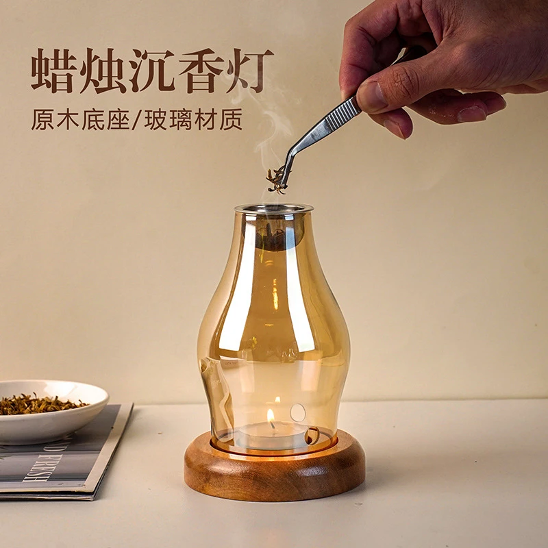 中式熏香炉 玻璃熏香炉 沉香檀天然香料香熏香炉蜡烛熏香灯香炉