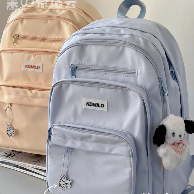 茶话会简约百搭ins双肩包女 大容量高中学生初中生书包电脑背包男