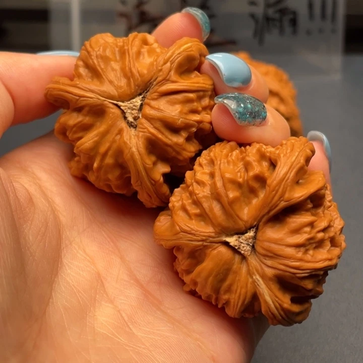 政***钱文玩核桃吊坠白狮子