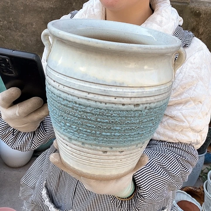 紫砂花盆瑕疵口18高22