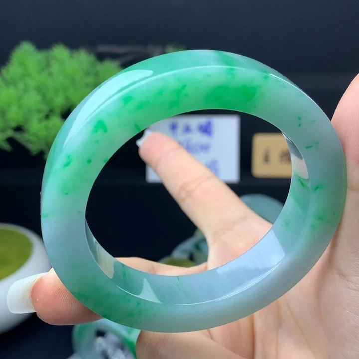 定制翡翠未镶嵌翡翠手镯54-57