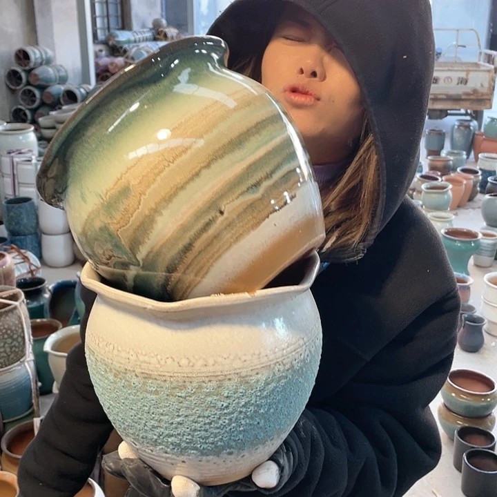 红陶瑕疵口20高18颜色随机