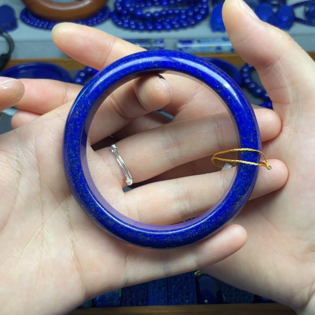 梅***子青金石未镶嵌手镯61+