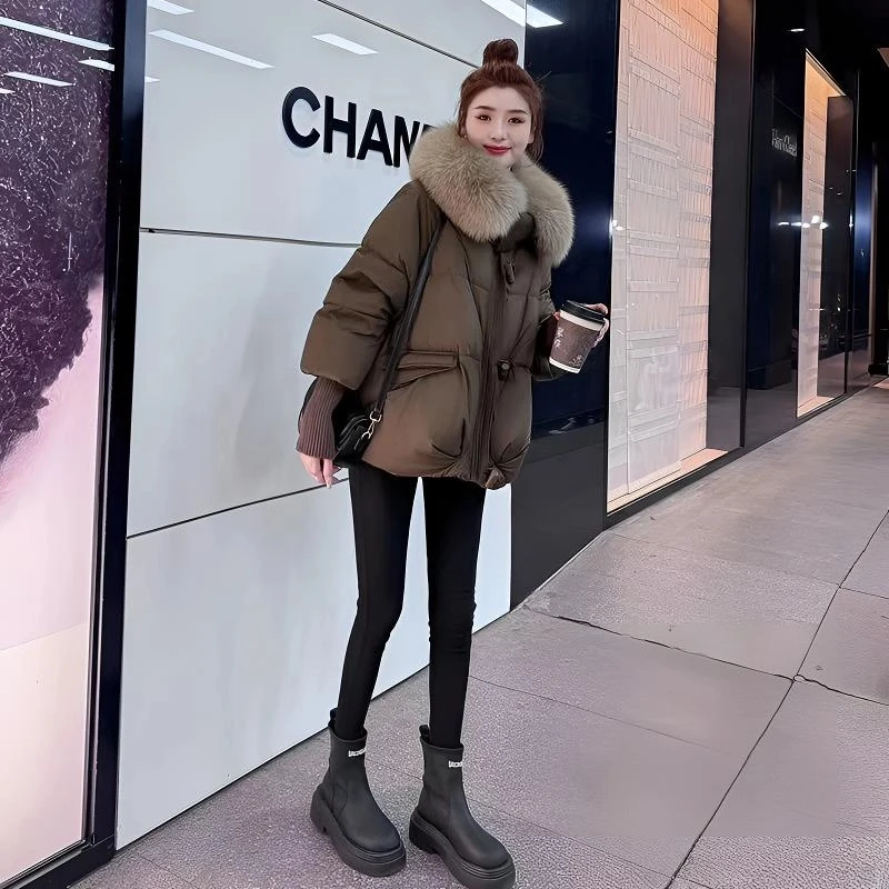 2024新款冬季显瘦大毛领加厚短款保暖羽绒服女时尚洋气小个子外套