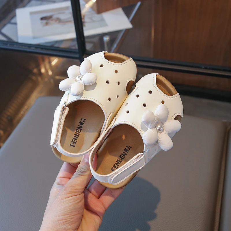 ABC女童凉鞋包头小女孩公主鞋鱼嘴鞋软底儿童沙滩鞋2025夏季新款