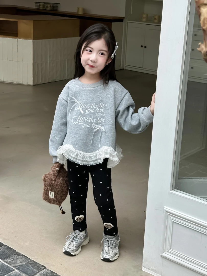 2025新款春秋公主风宝宝套装童装洋气儿童加绒卫衣和小童打底裤