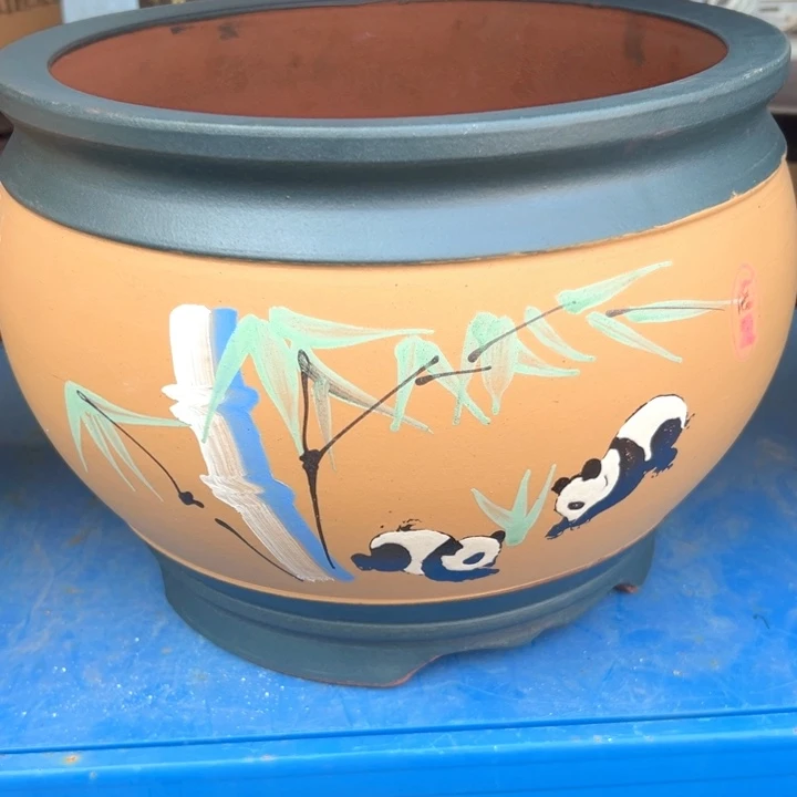 蓝黄鱼缸熊猫大花盆花盆花盆花盆