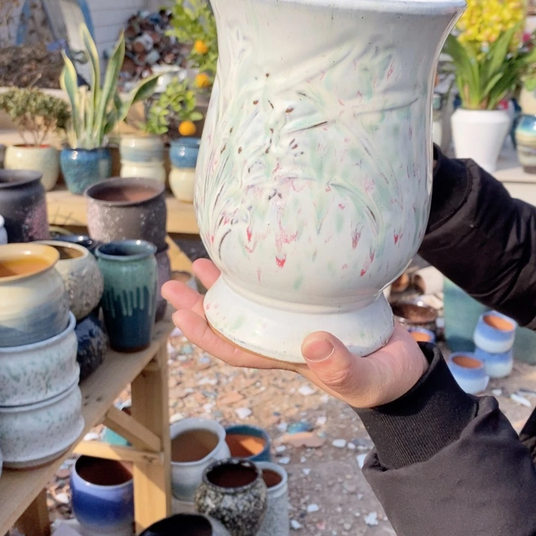 红陶彭于晏花盆-02051050