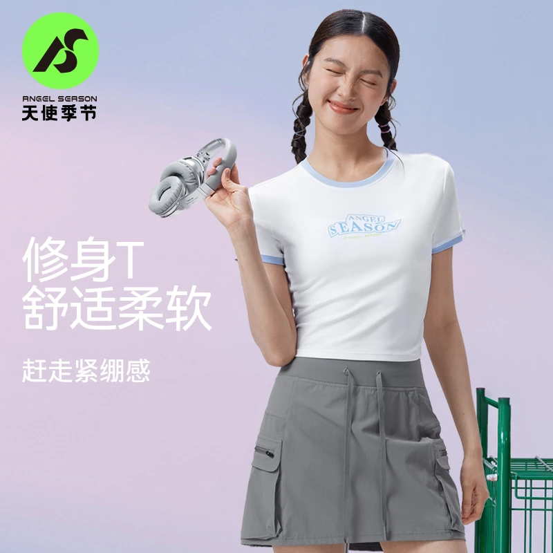 天使季节运动短袖羽毛球服夏季透气运动上衣短袖网球服训练服套装