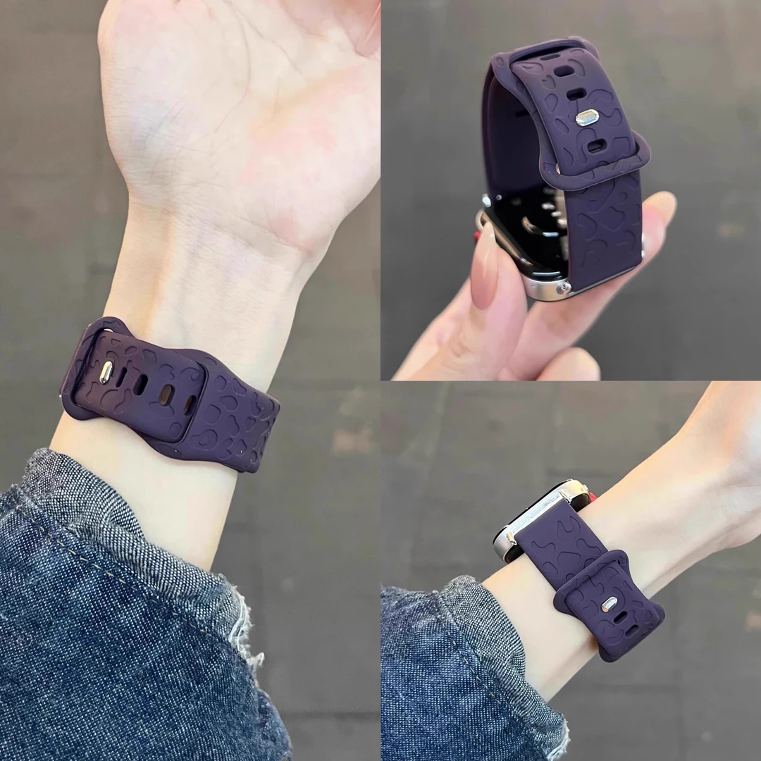 适用vivo watch gt表带新款猫爪纹反扣硅胶iqoo watch gt运动腕带