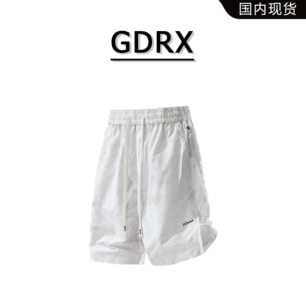 GDRX美式扎染男士五分裤2025夏季新款宽松薄款小众运动百搭休闲裤