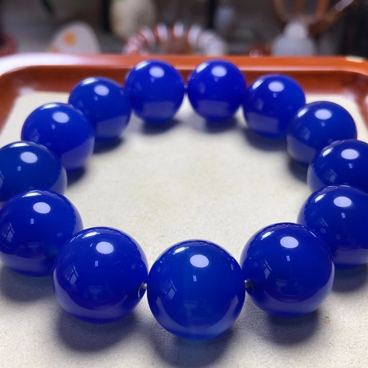 玛瑙/玉髓手串未镶嵌满肉 深蓝