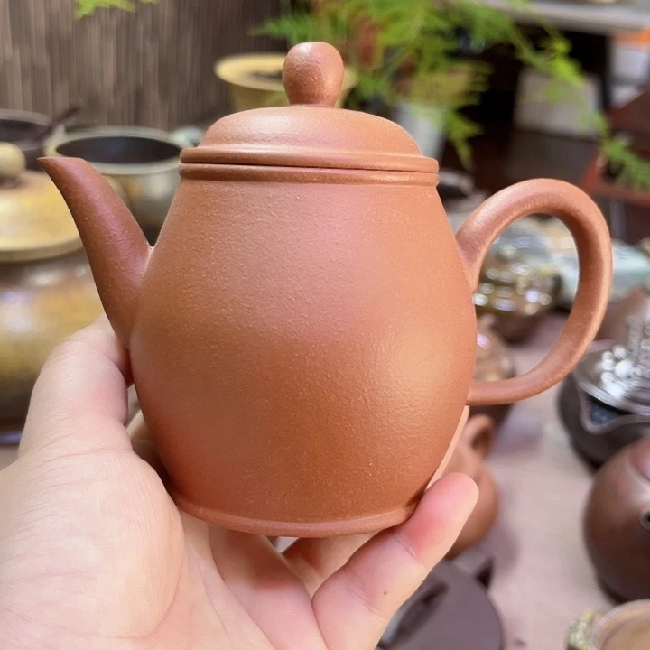 茶壶紫砂宜兴紫砂原矿泥料全手工朱泥