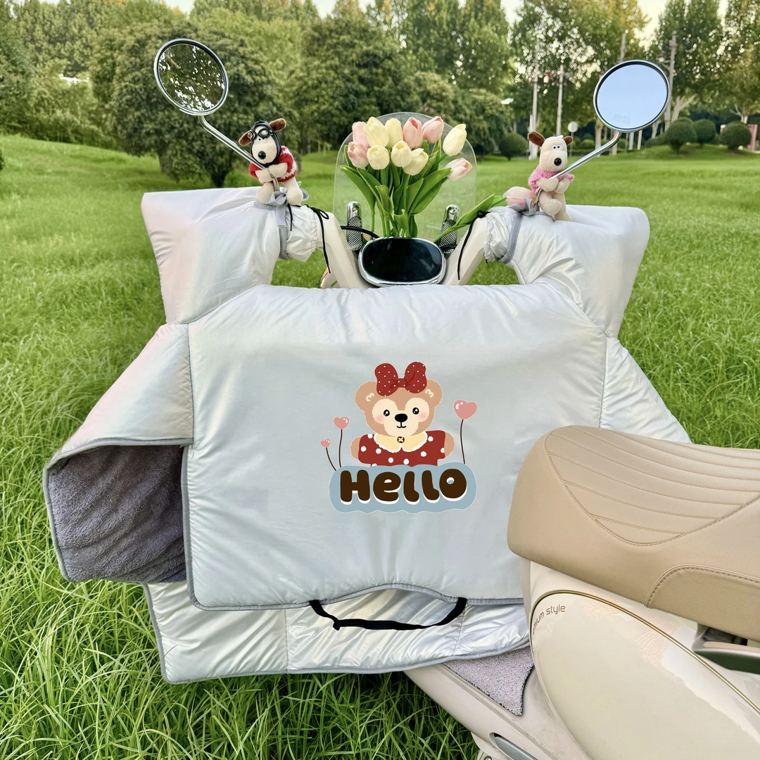 电动车挡风被加绒加厚加大冬季防风防寒罩电瓶摩托车通用保暖护膝