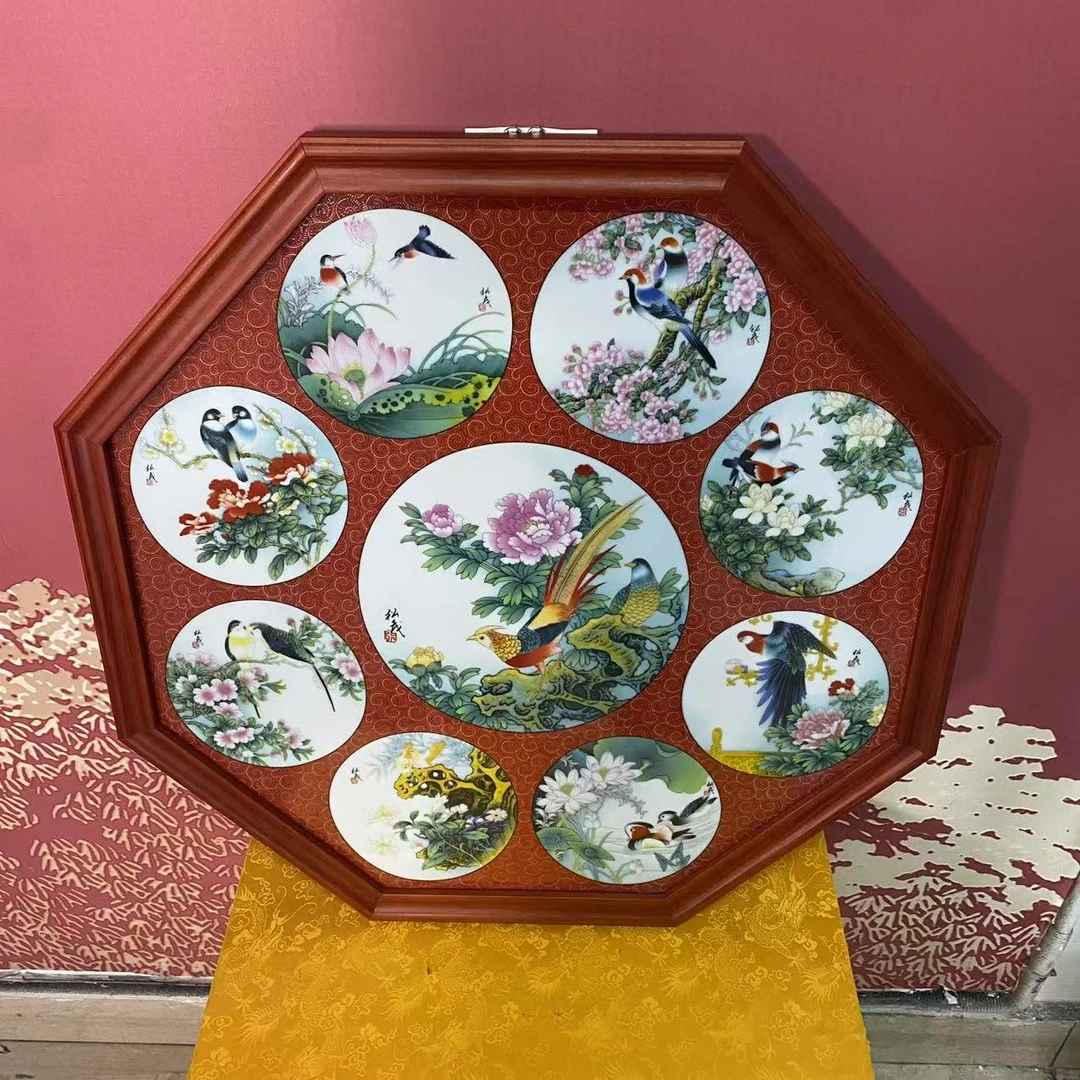 宏泰·瓷源 景德镇高端赏瓷   四季花鸟八方瓷板画 zsm0240