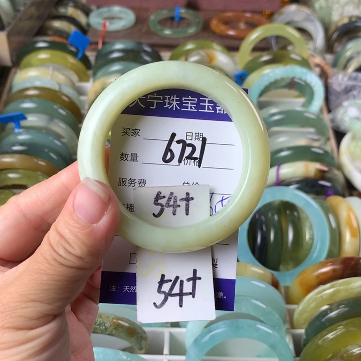 未镶嵌蛇纹石玉手镯6721