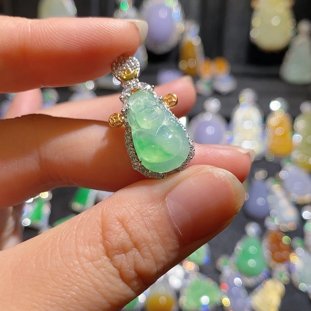 颈饰银S925镶嵌翡翠天然翡翠