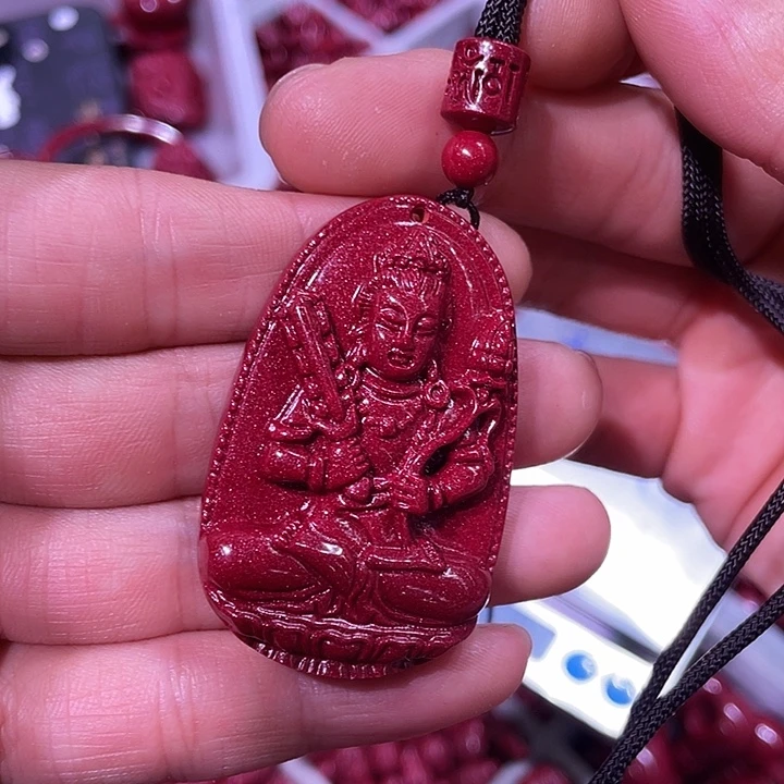 平***活天然辰砂紫金砂大号虚空吊坠